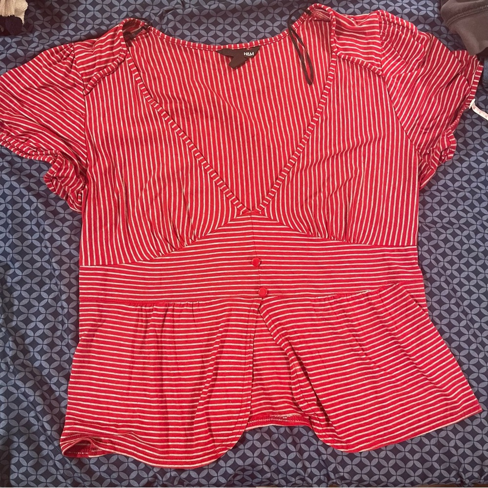 H&M striped top sz L